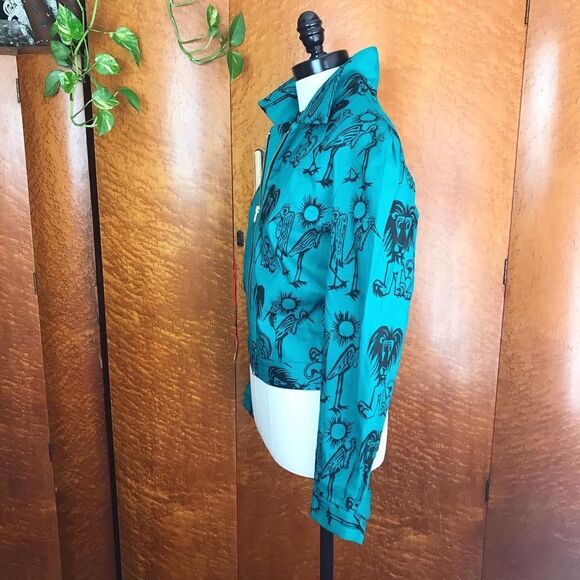 NOVELTY PRINT 80’s does 50’s Vintage Jacket M NWT - Picture 9 of 13